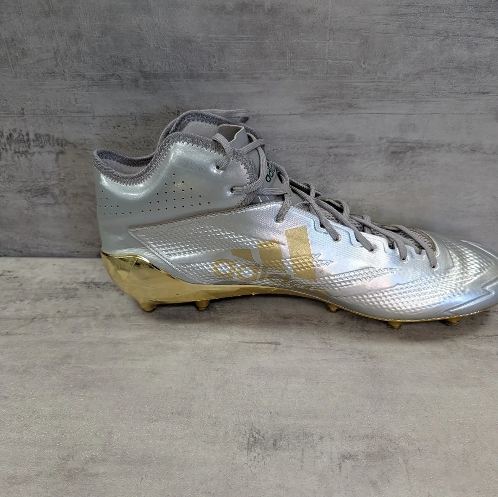 Adidas Adizero Impact American Football Cleats Silver Gold Men's Size 15